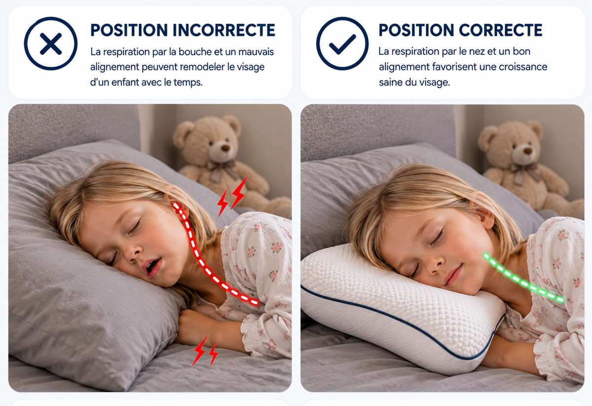 Oreiller Ergonomique Enfant VIAFIA | Douceur et Confort pour des Nuits Paisibles