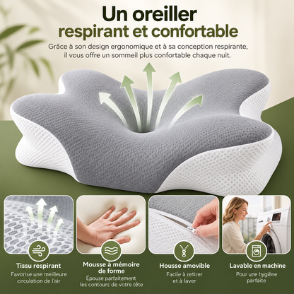 Oreiller Cervical Ergonomique à Mémoire de Forme | VIAFIA