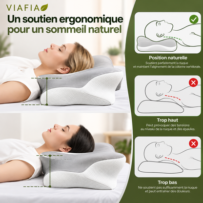 Oreiller Cervical Ergonomique à Mémoire de Forme | VIAFIA